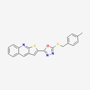 2-{5-[(4-Methylbenzyl)sulfanyl]-1,3,4-oxadiazol-2-yl}thieno[2,3-b]quinoline