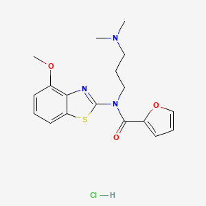 molecular formula C18H22ClN3O3S B2695984 N-(3-(dimethylamino)propyl)-N-(4-methoxybenzo[d]thiazol-2-yl)furan-2-carboxamide hydrochloride CAS No. 1216824-51-9