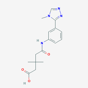 molecular formula C16H20N4O3 B269599 3,3-dimethyl-5-{[3-(4-methyl-4H-1,2,4-triazol-3-yl)phenyl]amino}-5-oxopentanoic acid 