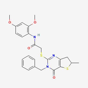 2-((3-benzyl-6-methyl-4-oxo-3,4,6,7-tetrahydrothieno[3,2-d]pyrimidin-2-yl)thio)-N-(2,4-dimethoxyphenyl)acetamide
