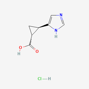 molecular formula C7H9ClN2O2 B2696016 (1R,2R)-2-(1H-imidazol-4-yl)cyclopropane-1-carboxylic acid hydrochloride CAS No. 1989637-98-0