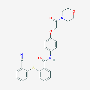 molecular formula C26H23N3O4S B269603 2-[(2-cyanophenyl)sulfanyl]-N~1~-[4-(2-morpholino-2-oxoethoxy)phenyl]benzamide 