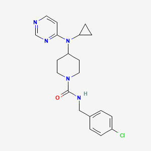 N-[(4-Chlorophenyl)methyl]-4-[cyclopropyl(pyrimidin-4-yl)amino]piperidine-1-carboxamide