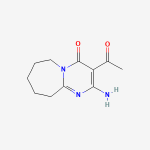 molecular formula C11H15N3O2 B2696038 3-acetyl-2-amino-7,8,9,10-tetrahydropyrimido[1,2-a]azepin-4(6H)-one CAS No. 371215-05-3