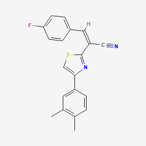 (2Z)-2-[4-(3,4-dimethylphenyl)-1,3-thiazol-2-yl]-3-(4-fluorophenyl)prop-2-enenitrile