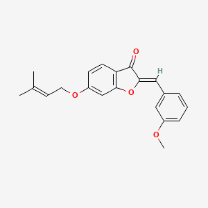 molecular formula C21H20O4 B2696043 (Z)-2-(3-methoxybenzylidene)-6-((3-methylbut-2-en-1-yl)oxy)benzofuran-3(2H)-one CAS No. 859139-29-0