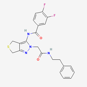3,4-difluoro-N-(2-(2-oxo-2-(phenethylamino)ethyl)-4,6-dihydro-2H-thieno[3,4-c]pyrazol-3-yl)benzamide