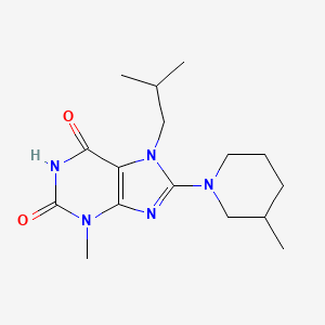 molecular formula C16H25N5O2 B2696048 7-isobutyl-3-methyl-8-(3-methylpiperidin-1-yl)-1H-purine-2,6(3H,7H)-dione CAS No. 941965-03-3