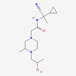 molecular formula C16H28N4O2 B2696054 N-(1-cyano-1-cyclopropylethyl)-2-[4-(2-hydroxypropyl)-3-methylpiperazin-1-yl]acetamide CAS No. 1356747-22-2