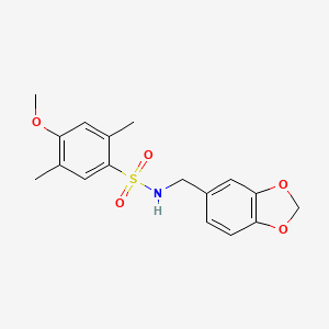 N-[(2H-1,3-benzodioxol-5-yl)methyl]-4-methoxy-2,5-dimethylbenzene-1-sulfonamide