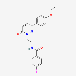 molecular formula C21H20IN3O3 B2696066 N-(2-(3-(4-ethoxyphenyl)-6-oxopyridazin-1(6H)-yl)ethyl)-4-iodobenzamide CAS No. 921533-70-2
