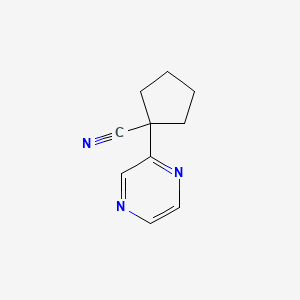 molecular formula C10H11N3 B2696069 1-(Pyrazin-2-yl)cyclopentane-1-carbonitrile CAS No. 1870018-67-9