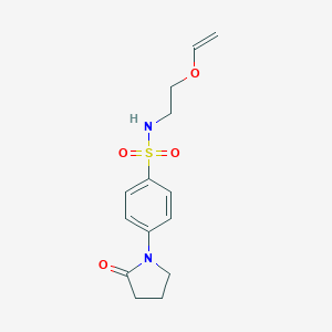 molecular formula C14H18N2O4S B269607 Benzenesulfonamide, N-[2-(ethenyloxy)ethyl]-4-(2-oxo-1-pyrrolidinyl)- 