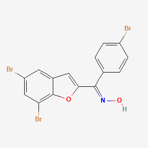 molecular formula C15H8Br3NO2 B2696071 (4-Bromophenyl)(5,7-dibromo-1-benzofuran-2-yl)methanone oxime CAS No. 477847-05-5