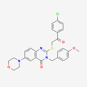 2-{[2-(4-chlorophenyl)-2-oxoethyl]sulfanyl}-3-[(4-methoxyphenyl)methyl]-6-(morpholin-4-yl)-3,4-dihydroquinazolin-4-one