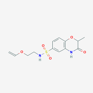 molecular formula C13H16N2O5S B269608 2-methyl-3-oxo-N-[2-(vinyloxy)ethyl]-3,4-dihydro-2H-1,4-benzoxazine-6-sulfonamide 