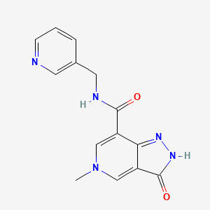 molecular formula C14H13N5O2 B2696086 5-methyl-3-oxo-N-(pyridin-3-ylmethyl)-3,5-dihydro-2H-pyrazolo[4,3-c]pyridine-7-carboxamide CAS No. 1202981-08-5