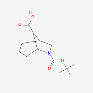 molecular formula C13H21NO4 B2696087 6-(tert-Butoxycarbonyl)-6-azabicyclo[3.2.1]octane-8-carboxylic acid CAS No. 2095409-23-5