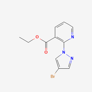 molecular formula C11H10BrN3O2 B2696096 ethyl 2-(4-bromo-1H-pyrazol-1-yl)pyridine-3-carboxylate CAS No. 1184633-74-6