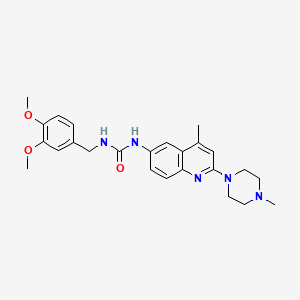 molecular formula C25H31N5O3 B2696107 1-(3,4-Dimethoxybenzyl)-3-(4-methyl-2-(4-methylpiperazin-1-yl)quinolin-6-yl)urea CAS No. 1203403-81-9
