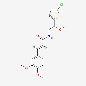 molecular formula C18H20ClNO4S B2696109 (E)-N-(2-(5-chlorothiophen-2-yl)-2-methoxyethyl)-3-(3,4-dimethoxyphenyl)acrylamide CAS No. 2035023-06-2