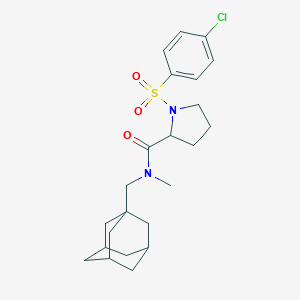 molecular formula C23H31ClN2O3S B269611 N-(1-adamantylmethyl)-1-[(4-chlorophenyl)sulfonyl]-N-methyl-2-pyrrolidinecarboxamide 