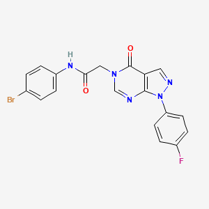 molecular formula C19H13BrFN5O2 B2696112 N-(4-bromophenyl)-2-(1-(4-fluorophenyl)-4-oxo-1H-pyrazolo[3,4-d]pyrimidin-5(4H)-yl)acetamide CAS No. 852450-43-2