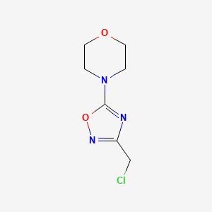 molecular formula C7H10ClN3O2 B2696118 4-[3-(Chloromethyl)-1,2,4-oxadiazol-5-YL]morpholine CAS No. 1393558-45-6