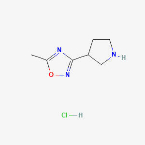 5-Methyl-3-(pyrrolidin-3-yl)-1,2,4-oxadiazole hydrochloride