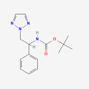 molecular formula C15H20N4O2 B2696123 tert-butyl (1-phenyl-2-(2H-1,2,3-triazol-2-yl)ethyl)carbamate CAS No. 2034621-55-9