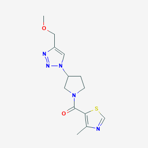 molecular formula C13H17N5O2S B2696125 (3-(4-(甲氧甲基)-1H-1,2,3-三唑-1-基)吡咯啉-1-基)(4-甲基噻唑-5-基)甲酮 CAS No. 2309554-11-6