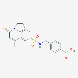 molecular formula C20H18N2O5S B269613 4-({[(6-methyl-4-oxo-1,2-dihydro-4H-pyrrolo[3,2,1-ij]quinolin-8-yl)sulfonyl]amino}methyl)benzoic acid 