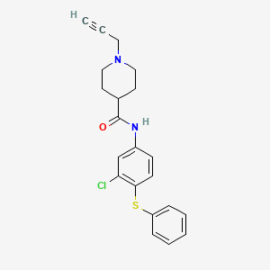 molecular formula C21H21ClN2OS B2696136 N-[3-chloro-4-(phenylsulfanyl)phenyl]-1-(prop-2-yn-1-yl)piperidine-4-carboxamide CAS No. 1376327-79-5