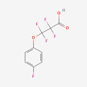 molecular formula C9H5F5O3 B2696149 3-(4-Fluorophenoxy)-2,2,3,3-tetrafluoropropanoic acid CAS No. 2032376-02-4