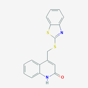 molecular formula C17H12N2OS2 B269615 4-[(1,3-benzothiazol-2-ylsulfanyl)methyl]-2(1H)-quinolinone 