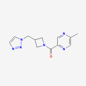 molecular formula C12H14N6O B2696154 (5-Methylpyrazin-2-yl)-[3-(triazol-1-ylmethyl)azetidin-1-yl]methanone CAS No. 2319800-94-5