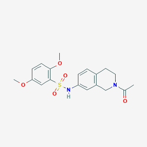 molecular formula C19H22N2O5S B2696157 N-(2-acetyl-1,2,3,4-tetrahydroisoquinolin-7-yl)-2,5-dimethoxybenzenesulfonamide CAS No. 955746-93-7