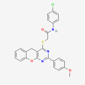 molecular formula C26H20ClN3O3S B2696173 N-(4-氯苯基)-2-{[2-(4-甲氧基苯基)-5H-咖啡因并[2,3-D]嘧啶-4-YL]硫基}乙酰胺 CAS No. 872196-72-0