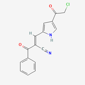 molecular formula C16H11ClN2O2 B2696189 (E)-2-benzoyl-3-[4-(2-chloroacetyl)-1H-pyrrol-2-yl]prop-2-enenitrile CAS No. 866038-40-6