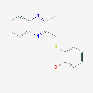 molecular formula C17H16N2OS B269619 2-{[(2-Methoxyphenyl)sulfanyl]methyl}-3-methylquinoxaline 