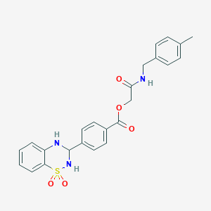 molecular formula C24H23N3O5S B2696191 2-((4-methylbenzyl)amino)-2-oxoethyl 4-(1,1-dioxido-3,4-dihydro-2H-benzo[e][1,2,4]thiadiazin-3-yl)benzoate CAS No. 1040665-19-7