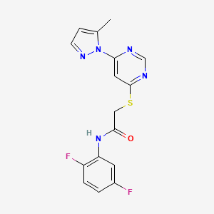 molecular formula C16H13F2N5OS B2696192 N-(2,5-difluorophenyl)-2-((6-(5-methyl-1H-pyrazol-1-yl)pyrimidin-4-yl)thio)acetamide CAS No. 1251681-10-3