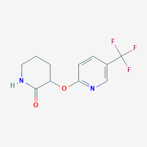 molecular formula C11H11F3N2O2 B2696195 3-{[5-(Trifluoromethyl)pyridin-2-yl]oxy}piperidin-2-one CAS No. 2201693-38-9