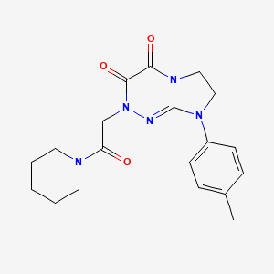 molecular formula C19H23N5O3 B2696196 2-(2-氧代-2-(哌啶-1-基)乙基)-8-(对甲苯基)-7,8-二氢咪唑并[2,1-c][1,2,4]三嗪-3,4(2H,6H)-二酮 CAS No. 941960-17-4