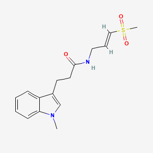 molecular formula C16H20N2O3S B2696199 3-(1-Methylindol-3-yl)-N-[(E)-3-methylsulfonylprop-2-enyl]propanamide CAS No. 2305572-33-0