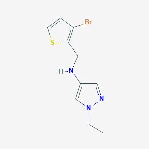 molecular formula C10H12BrN3S B2696204 N-[(3-bromothiophen-2-yl)methyl]-1-ethyl-1H-pyrazol-4-amine CAS No. 1550158-48-9