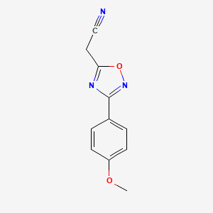 molecular formula C11H9N3O2 B2696208 [3-(4-Methoxyphenyl)-1,2,4-oxadiazol-5-yl]acetonitrile CAS No. 892303-79-6