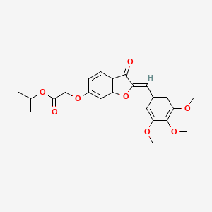 molecular formula C23H24O8 B2696210 (Z)-isopropyl 2-((3-oxo-2-(3,4,5-trimethoxybenzylidene)-2,3-dihydrobenzofuran-6-yl)oxy)acetate CAS No. 858758-58-4