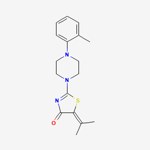 molecular formula C17H21N3OS B2696211 5-(propan-2-ylidene)-2-(4-(o-tolyl)piperazin-1-yl)thiazol-4(5H)-one CAS No. 326173-94-8