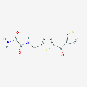 molecular formula C12H10N2O3S2 B2696213 N1-((5-(噻吩-3-甲酰)噻吩-2-基)甲基)草酰胺 CAS No. 1797761-22-8